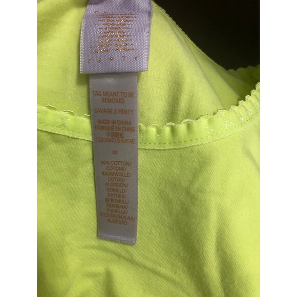 Savage x Fenty Cropped Athletic Top, Neon Green, Rihannas Athletic Wear, Plus 2X - Picture 9 of 9